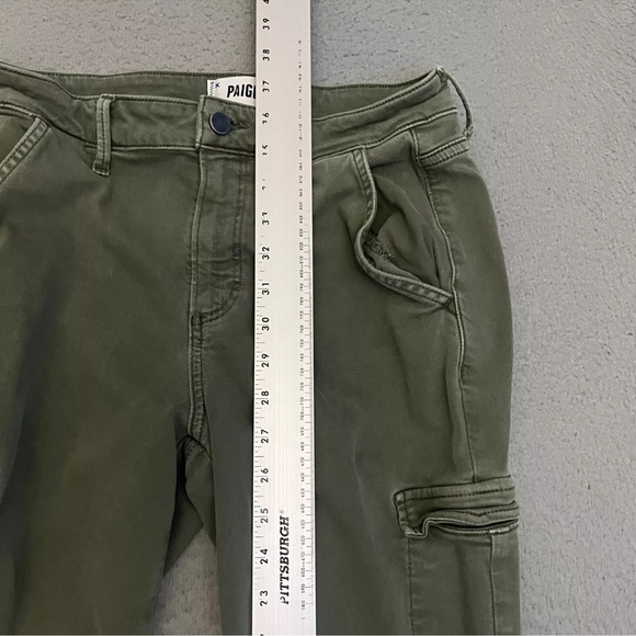 Paige Olive Green Straight Leg Cargo Pants - Size 28 - super Stretchy - Picture 5 of 9